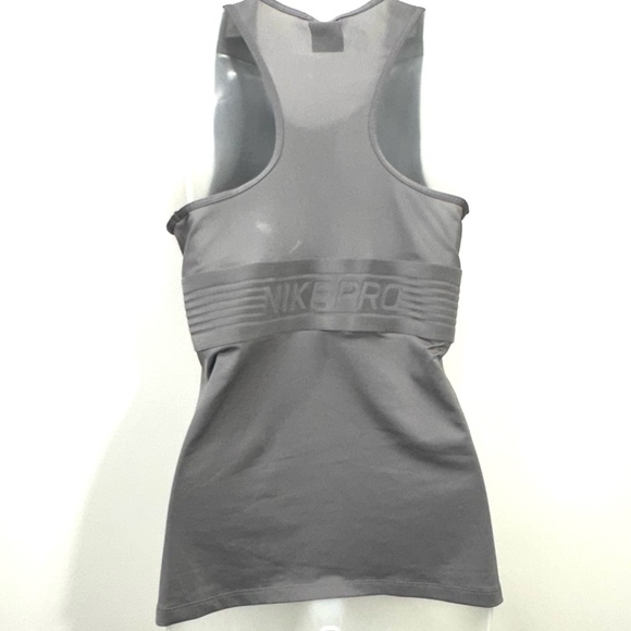 Nike Pro Women’s Mesh Back Racerback Tank Top Gray - Picture 5 of 9